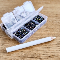 Ozdobné kamienky - 3-10 mm - Mix 720 kusov - Čierne AB