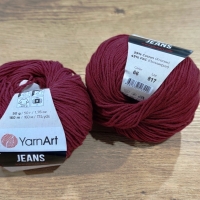 YarnArt - Jeans - 66 bordovo červená