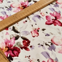 Teplákovina - Kvety - cena za 10 centimetrov