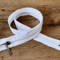 Zips deliteľný 80 cm - biely