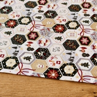 Bavlnená látka - Vianočný Patchwork - cena za 10 cm
