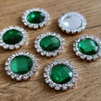 Štrasový kruh - 18 mm - Emerald