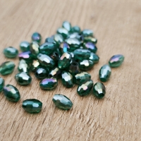 Obrusované korálky 6 x 8 mm - Emerald