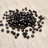 Korálka obrusovaná 3 mm - Čierna