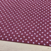 Bavlnená látka - Kvety na bordovom - cena za 10 centimetrov