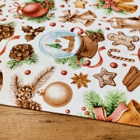 Bavlnená látka - Vianočný čas - cena za 10 cm