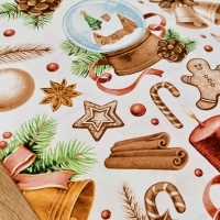 Bavlnená látka - Vianočný čas - cena za 10 cm