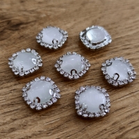Našívacia perličková aplikácia 12 mm - Opalitové