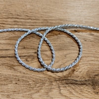 Točená šnúrka 3,5 mm - Strieborná s lurexom
