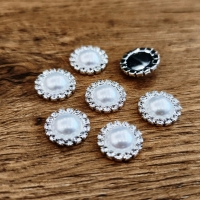 Ozdoba štrasová 16 mm - Perleťová biela