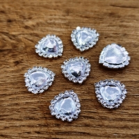Ozdoba štrasová 16 mm - Srdiečko - Crystal