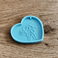 Silikónová forma - Srdiečko s Anjelikom - 7 x 6,5 cm