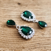 Ozdoba štrasová 45 x 18 - Emerald