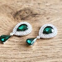 Ozdoba štrasová 20 x 40 mm - Emerald
