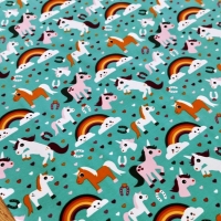 Úplet - Jednorožce na tyrkysovom - cena za 10 centimetrov