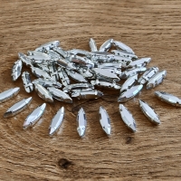 Našívacia aplikácia - 4 x 15 mm - Strieborné