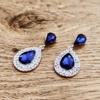 Ozdoba štrasová 20 x 40 mm - Kráľovská Modrá