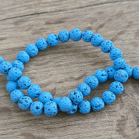 Lávové korálky 6 mm - Tyrkys