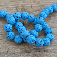 Lávové korálky 10 mm - Tyrkys