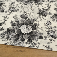 Bavlna režná - Flowers Monochrome - cena za 10 centimetrov