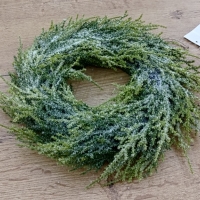 Zasnežený Veniec z umelej čečiny - Priemer 27 cm