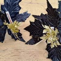 Dekorácia - Kvet - Čierno zlatý
