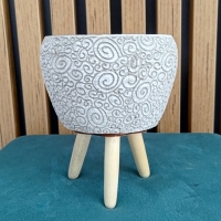 Kvetináč cementový - Šedý - 160 x 100 mm