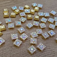 Ozdoba štrasová 10 mm - Zlatá AB