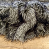 Kožušina umelá - Šedočierny vlk - cena za 10 cm, 1500 g/m