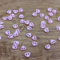 Gombík srdiečko - Svetlé ružové - 4 mm