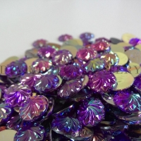 Ozdobné kamienky 12 mm - lastúrovité - fialové