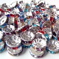 Rondelka so štrasom 10 mm multicolor